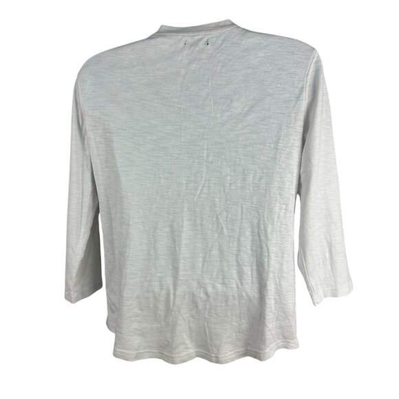 Chaps Mens XL White Long-Sleeve Henley Shirt With Pockets & Button Placket - Picture 2 of 5